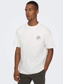 ONLY & SONS T-shirts Relaxed Fit Col rond -Cloud Dancer - 22026424