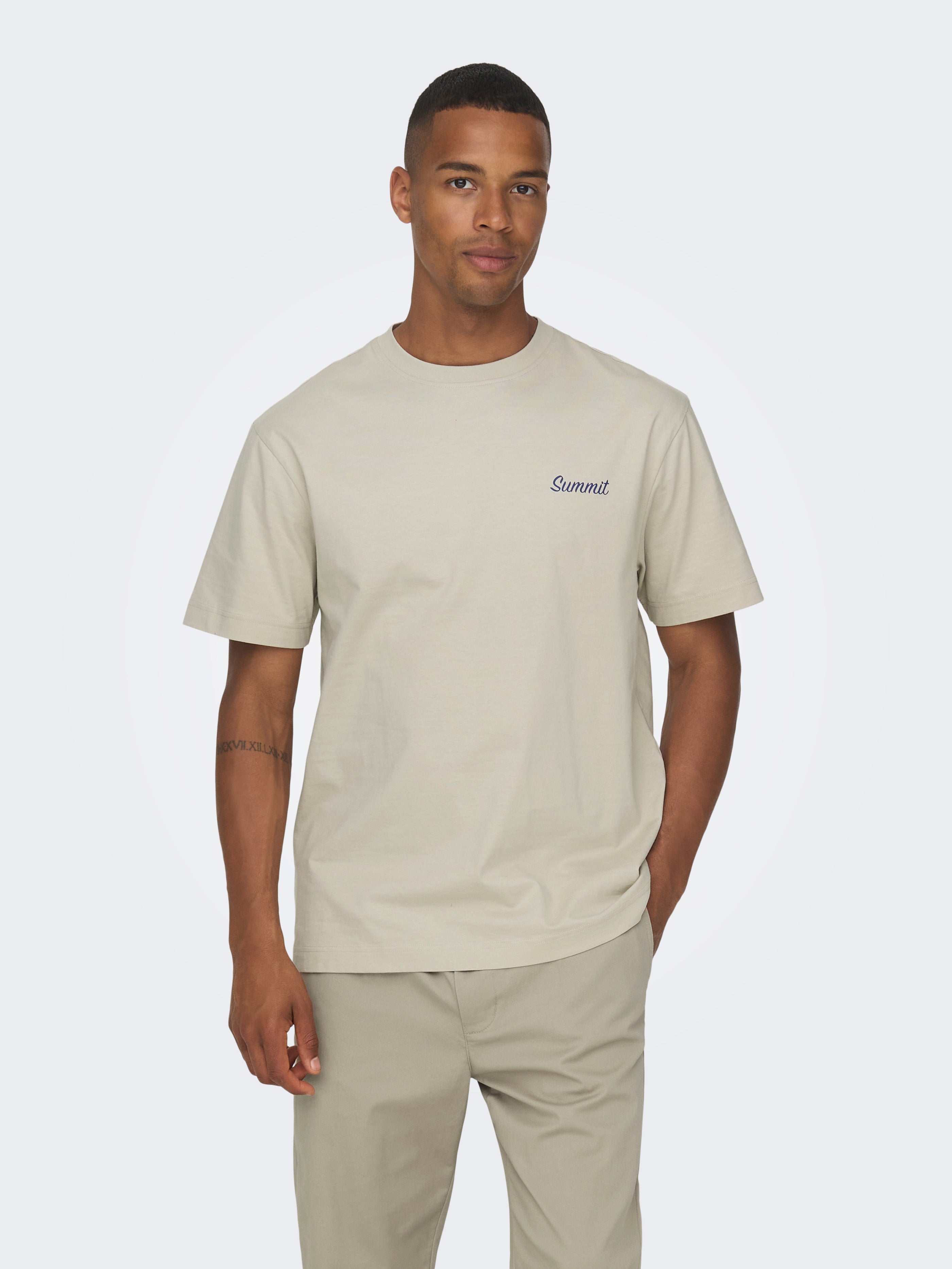 Relaxed Fit O-Neck T-Shirt | Light Grey | ONLY & SONS®