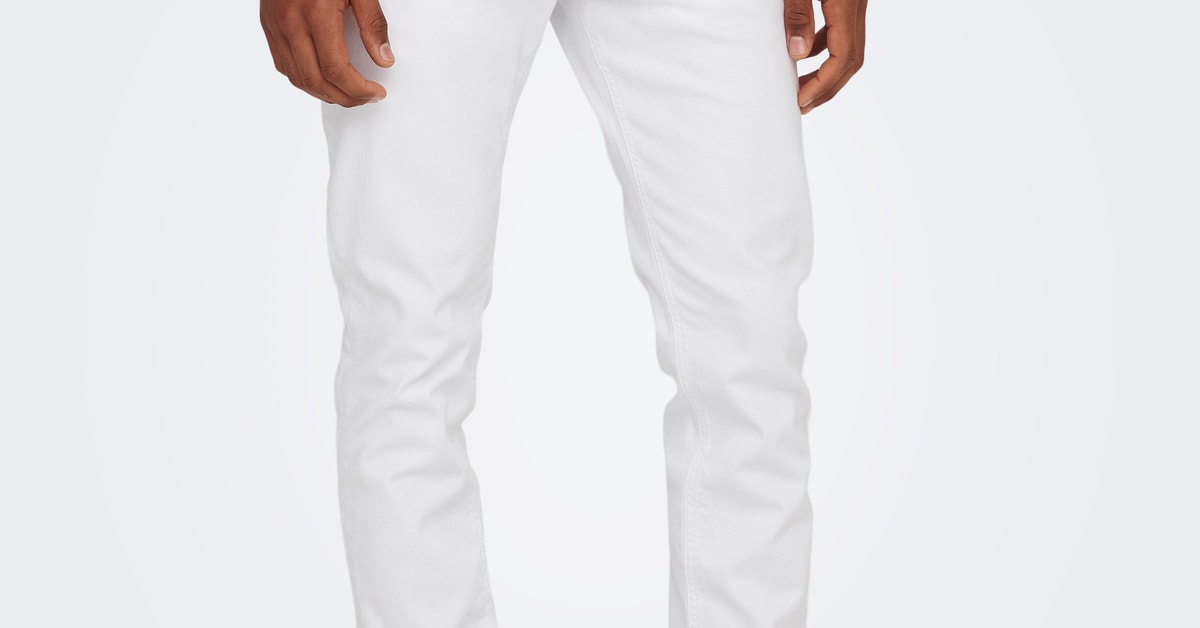Only & Sons heren Jeans Onsloom Slim One White 6529 Cro Only & Sons heren Jeans Onsloom Slim One White 6529 Cro