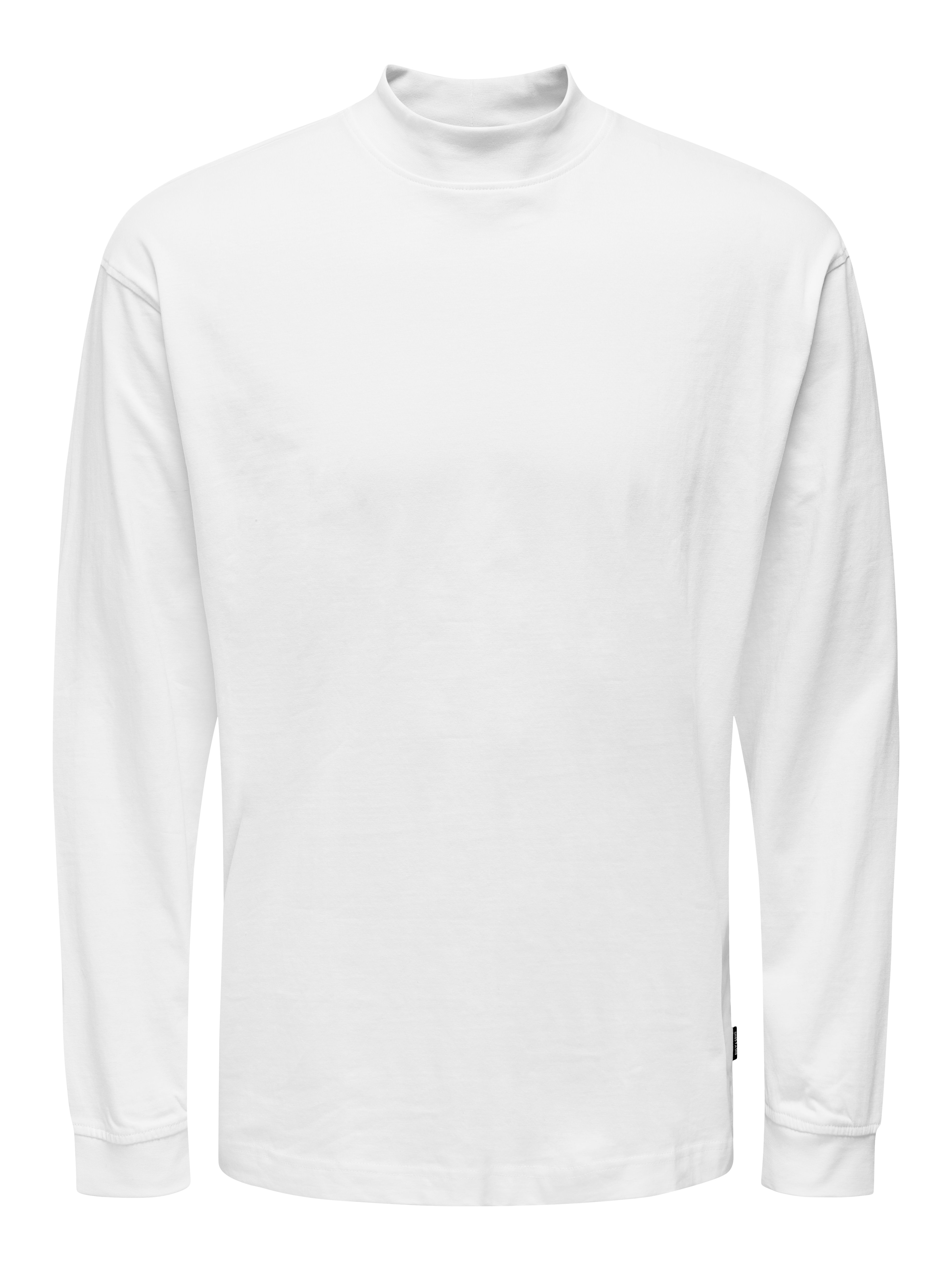 Mens white 2025 mock neck shirt