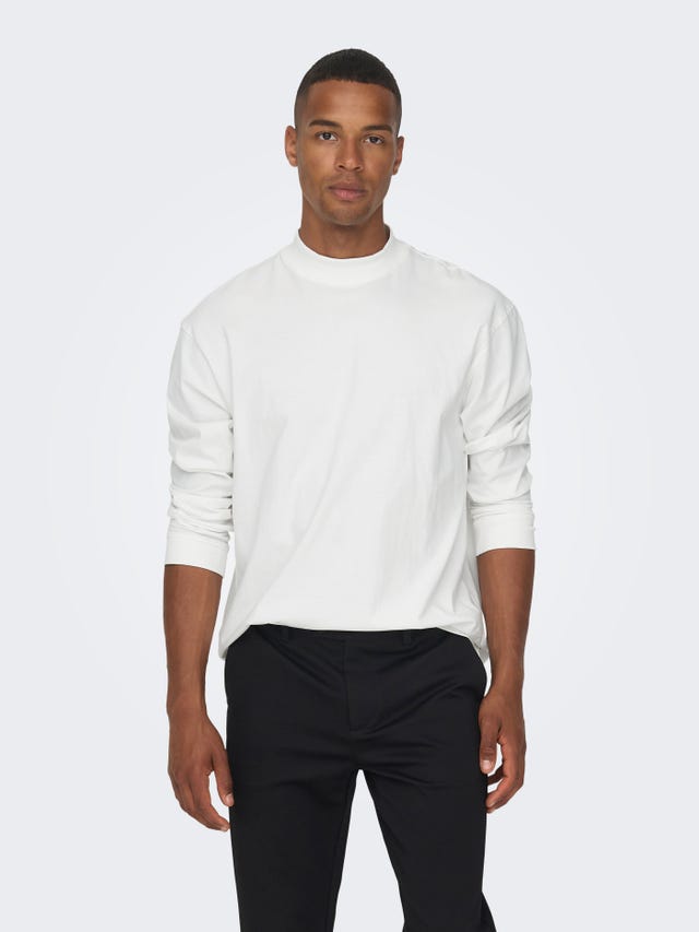 ONLY & SONS Relaxed fit Lav rullekrave T-shirt - 22026616
