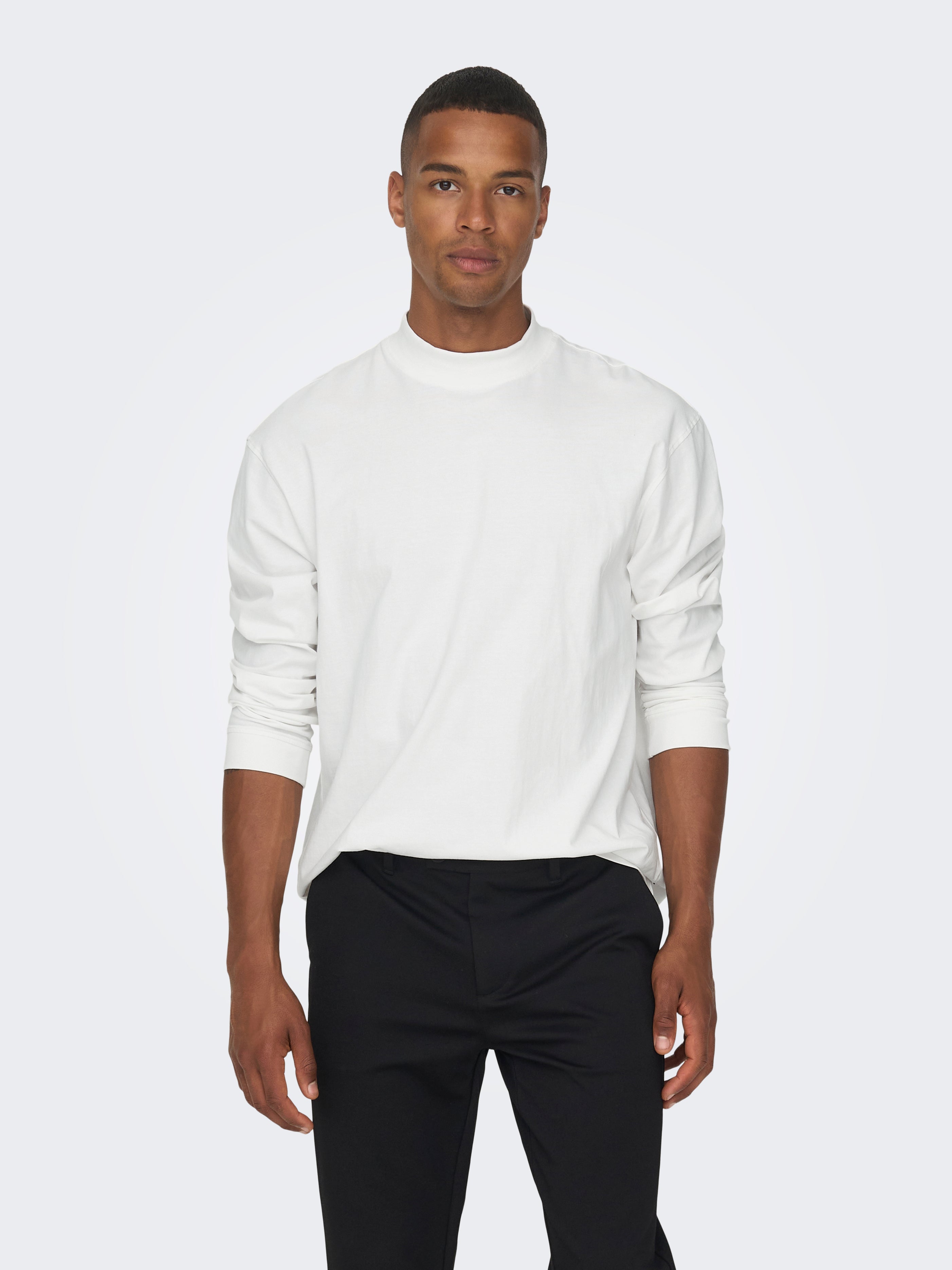 Relaxed Fit Mock neck T-Shirt