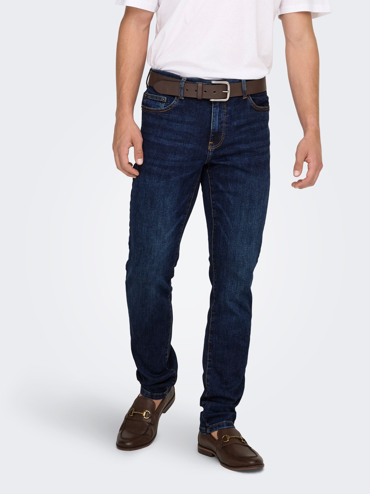 ONLY & SONS Kitsas lõige Teksad -Dark Blue Denim - 22026749