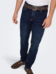 ONLY & SONS Kitsas lõige Teksad -Dark Blue Denim - 22026749