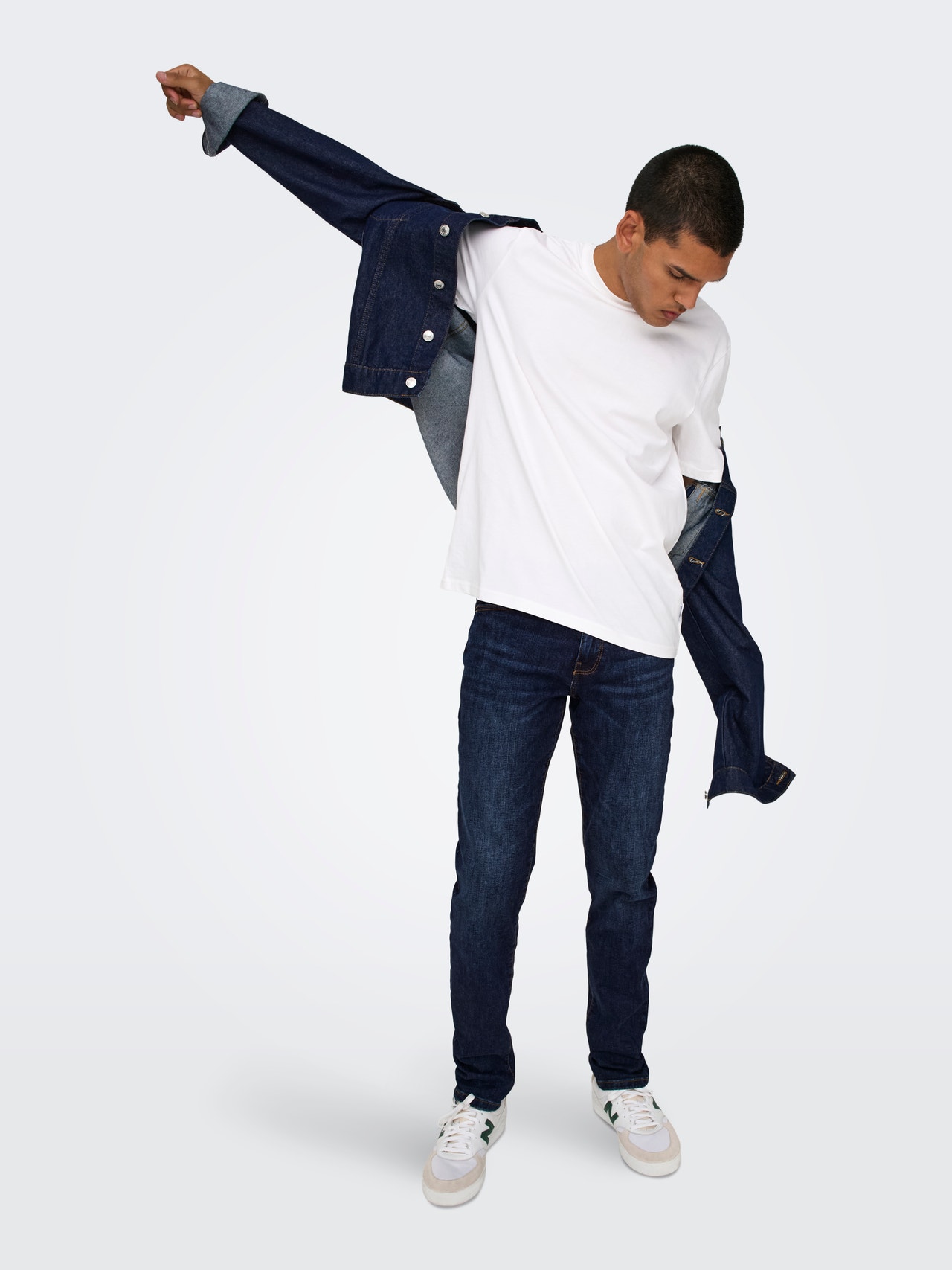 ONLY & SONS Kitsas lõige Teksad -Dark Blue Denim - 22026749