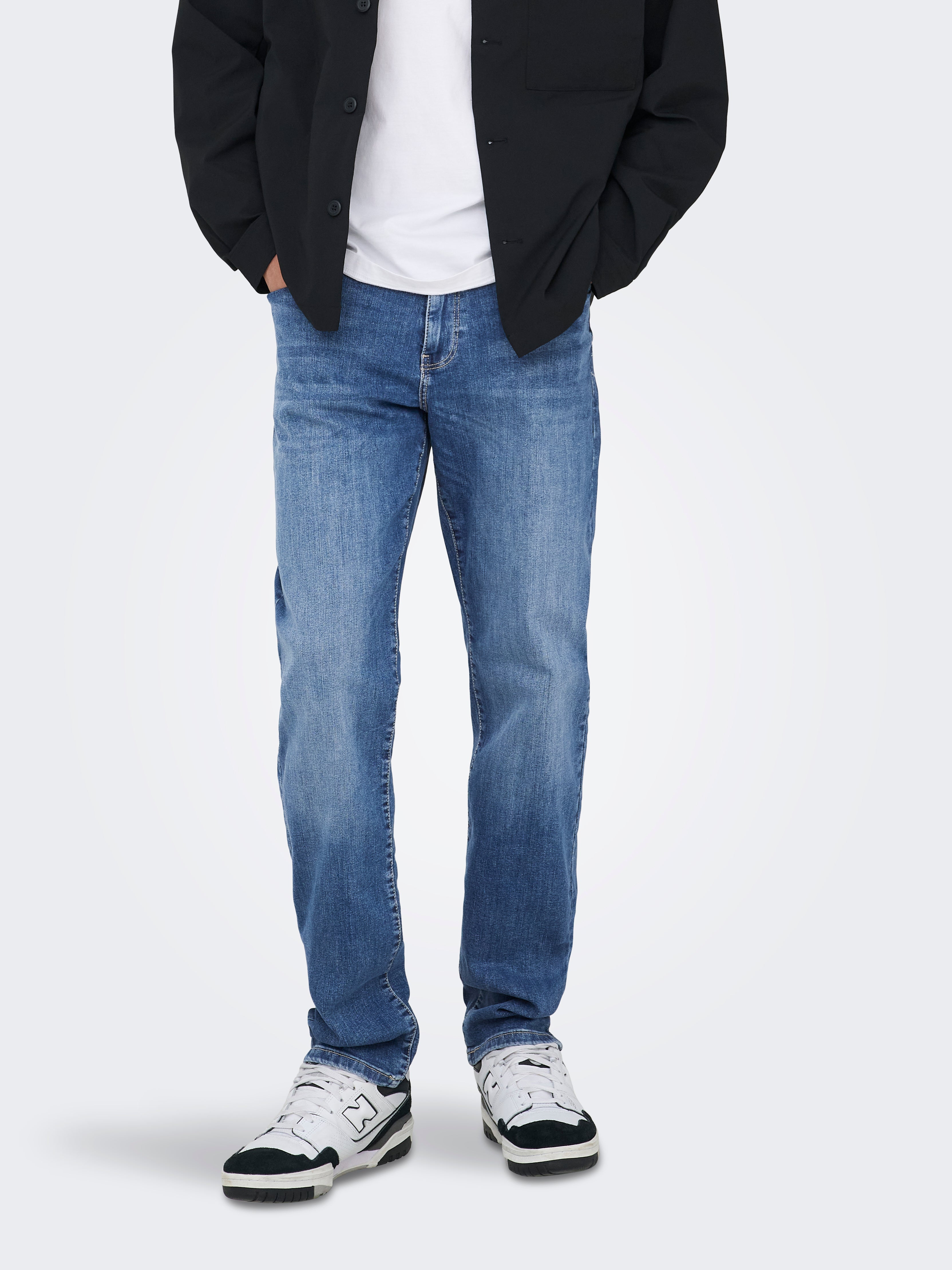 Red Bridge Jeansbroek voor heren, slim fit jeans met nauwe pijpen, gekleurd denim, wit, 38W / 34L