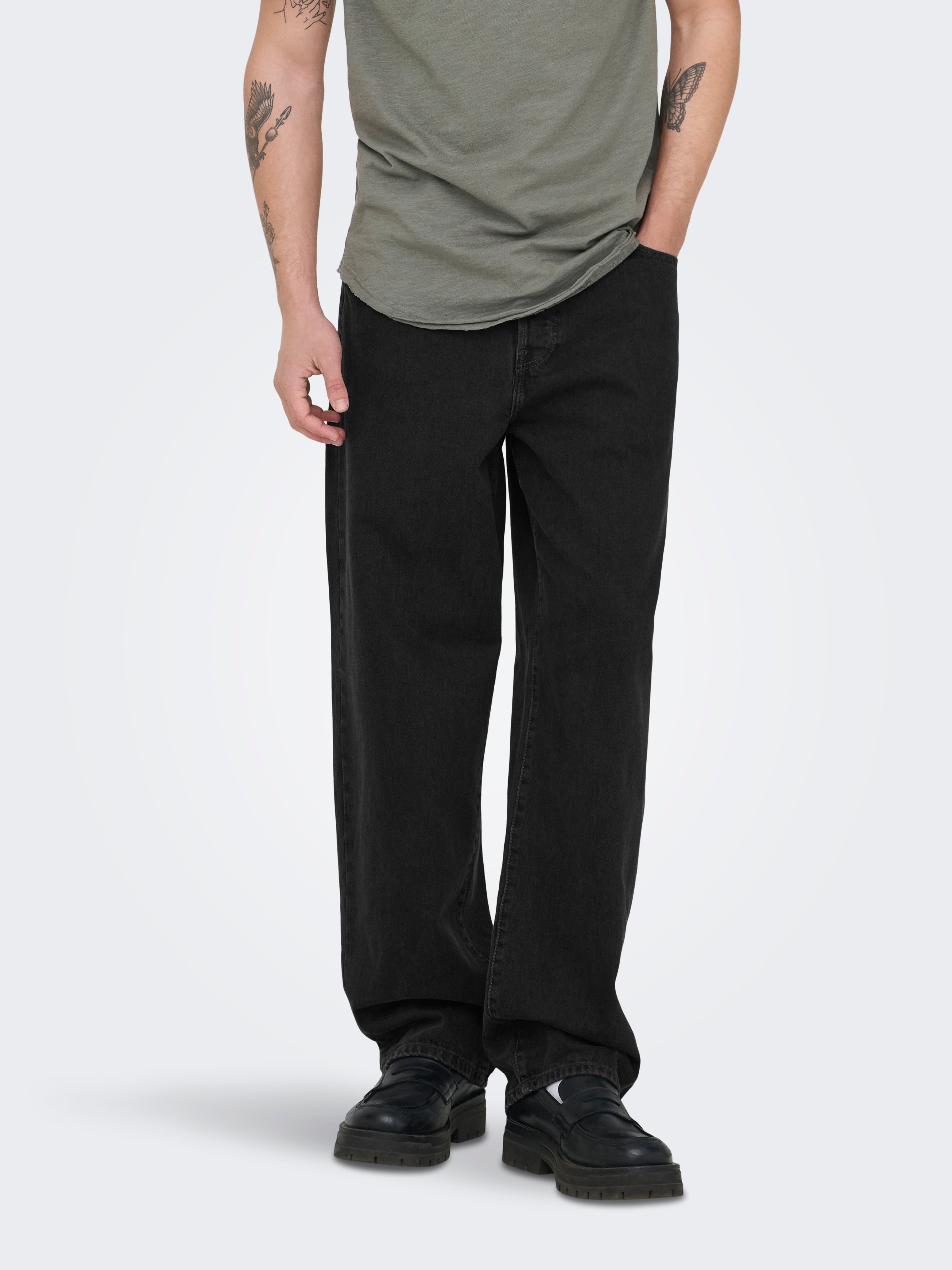 Thumbnail - Onsfade Locker Geschnitten Jeans