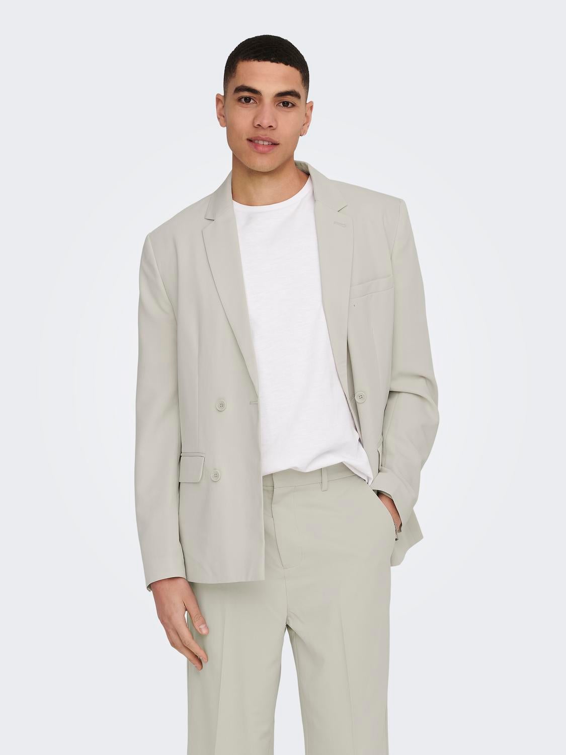 Gray blazer khaki online pants