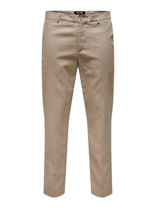 ONLY & SONS ONSEVE SLIM COT/LIN 0093 PANT -Chinchilla - 22026908