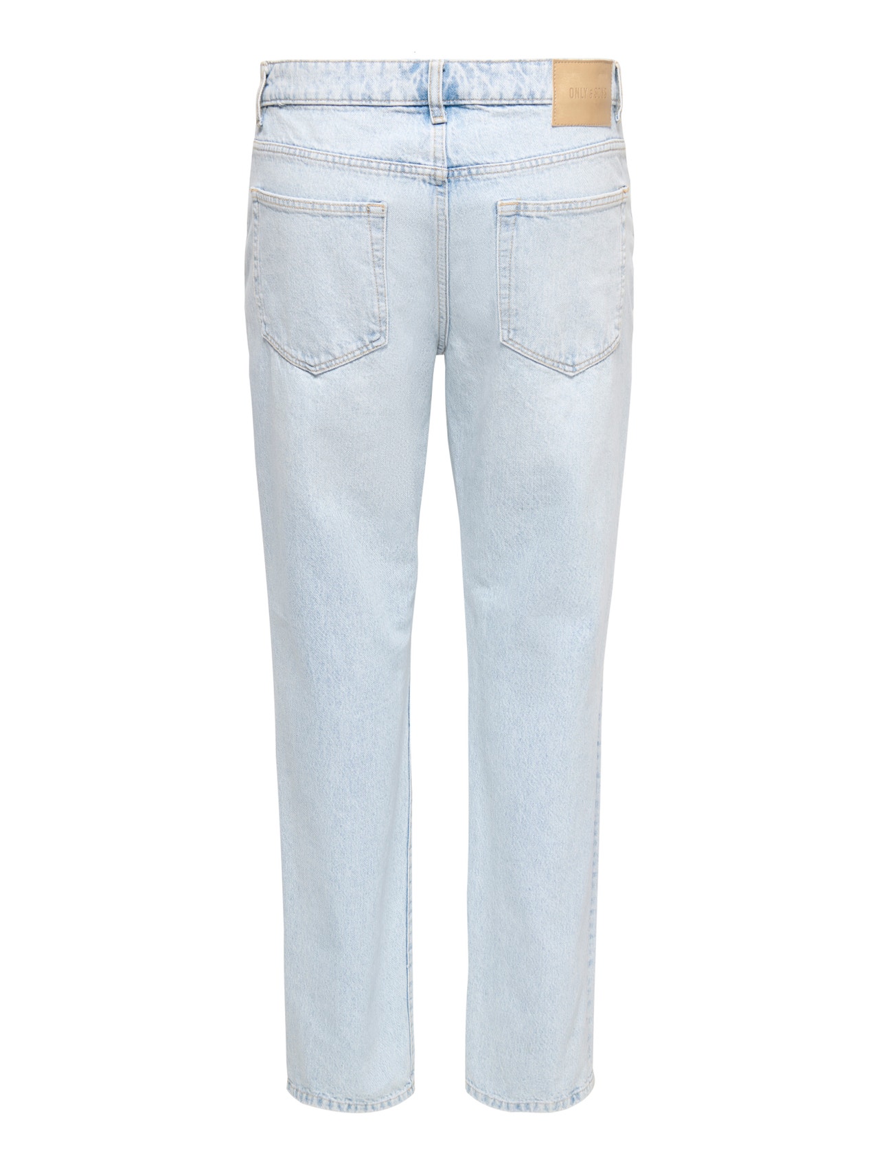 ONLY & SONS ONSEDGE Vidutinio aukščio juosmuo Tiesus kirpimas Džinsai -Light Blue Denim - 22026986