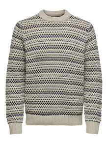 ONLY & SONS Crewneck knitted pullover -Silver Lining - 22027268