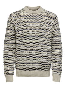 ONLY & SONS Pull-overs Regular Fit Col ras du cou -Silver Lining - 22027268