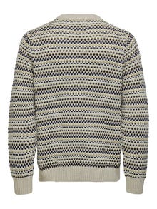 ONLY & SONS Crewneck striktrøje -Silver Lining - 22027268