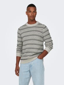 ONLY & SONS Crewneck knitted pullover -Silver Lining - 22027268