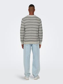 ONLY & SONS Crewneck striktrøje -Silver Lining - 22027268