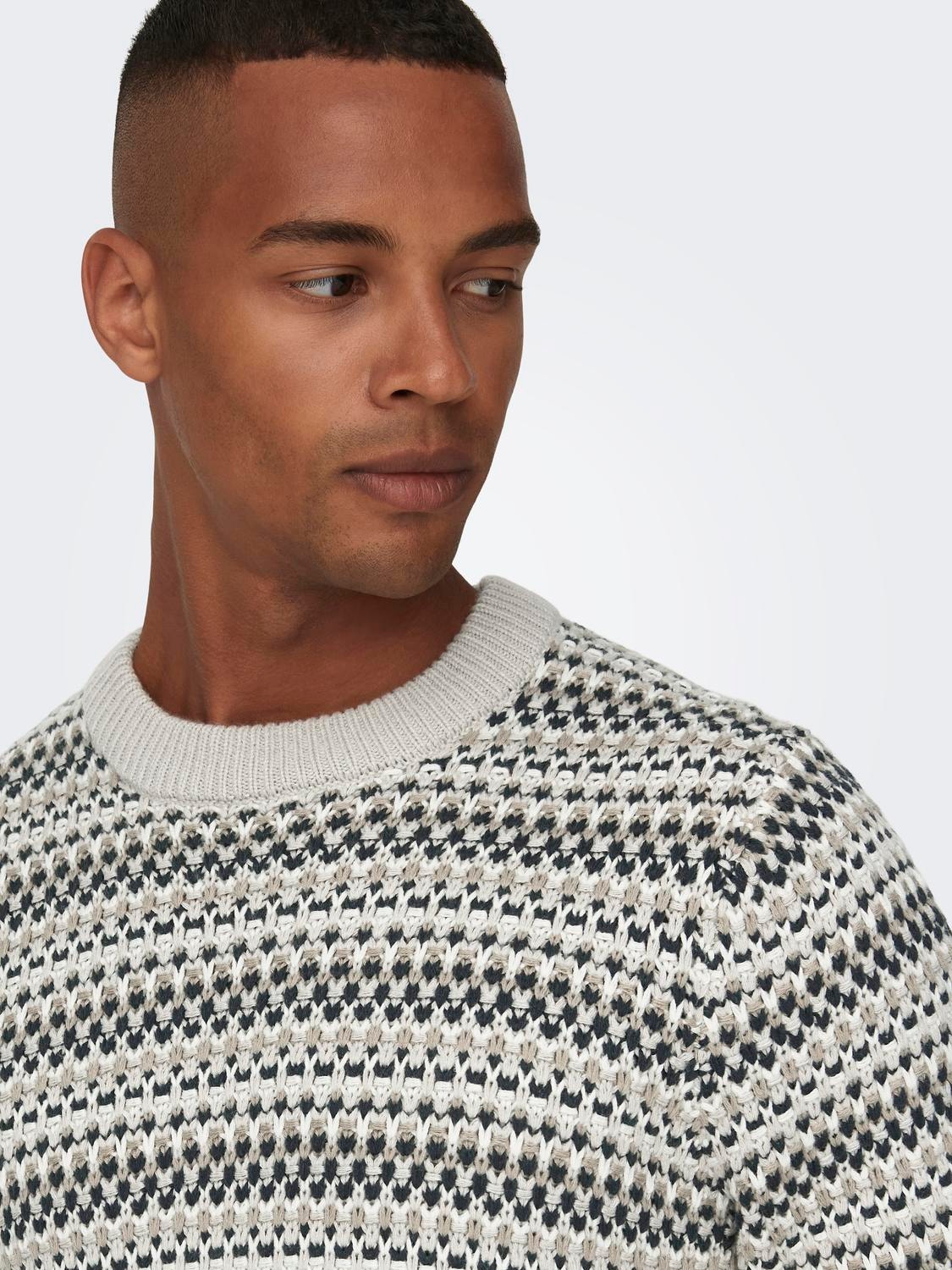 ONLY & SONS Crewneck knitted pullover -Silver Lining - 22027268