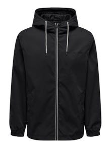 ONLY & SONS Hood with string regulation Jacket -Black - 22027439