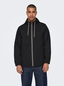 ONLY & SONS Hood with string regulation Jacket -Black - 22027439