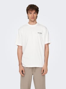 ONLY & SONS Relaxed Fit Round Neck T-Shirt -Cloud Dancer - 22027495