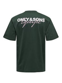 ONLY & SONS Avslappnad O-ringning T-shirt -Darkest Spruce - 22027495