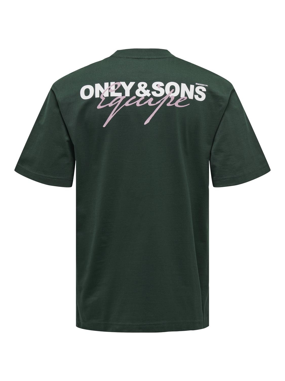 ONLY & SONS Avslappnad O-ringning T-shirt -Darkest Spruce - 22027495