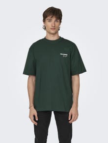 ONLY & SONS Avslappnad O-ringning T-shirt -Darkest Spruce - 22027495