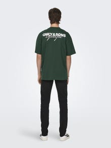 ONLY & SONS Avslappnad O-ringning T-shirt -Darkest Spruce - 22027495