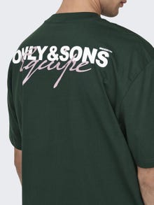 ONLY & SONS Avslappnad O-ringning T-shirt -Darkest Spruce - 22027495