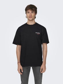 ONLY & SONS Locker geschnitten Rundhals T-Shirt -Black - 22027495
