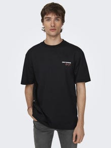 ONLY & SONS T-shirts Relaxed Fit Col rond -Black - 22027495