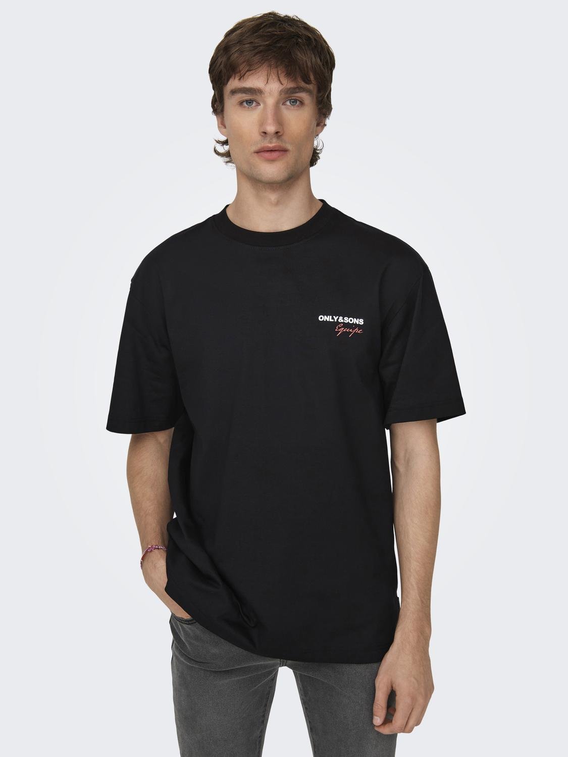 ONLY & SONS T-shirts Relaxed Fit Col rond -Black - 22027495