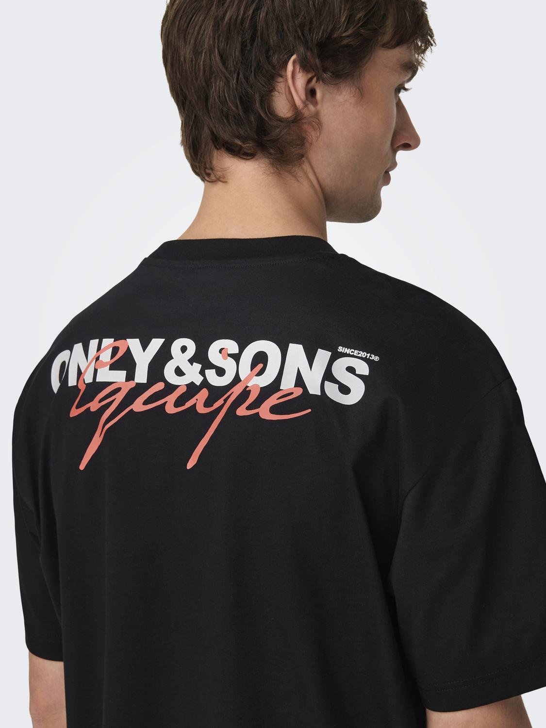 ONLY & SONS T-shirts Relaxed Fit Col rond -Black - 22027495