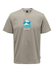 ONLY & SONS Tavapärane lõige Ümmargune kaelus T-särk -Vintage Khaki - 22027521