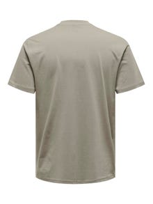 ONLY & SONS Regular Fit Round Neck T-Shirt -Vintage Khaki - 22027521