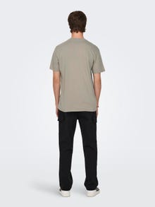 ONLY & SONS Regular Fit Round Neck T-Shirt -Vintage Khaki - 22027521