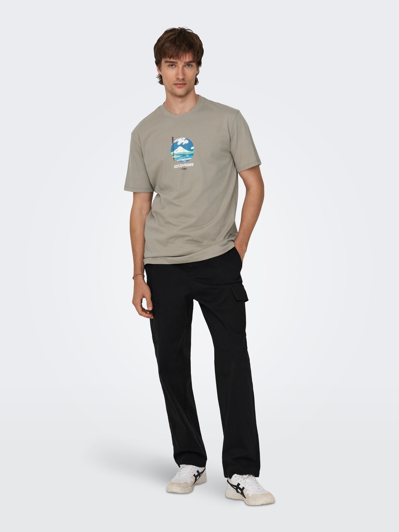 ONLY & SONS Tavapärane lõige Ümmargune kaelus T-särk -Vintage Khaki - 22027521