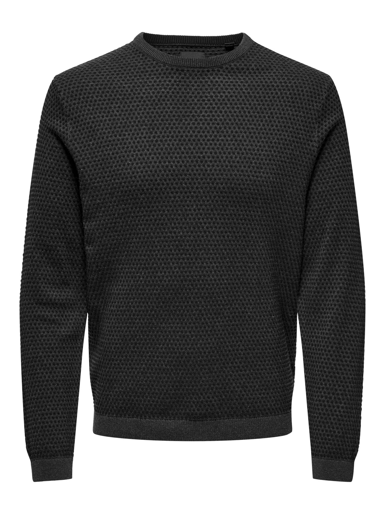 ONLY & SONS Kinnine kaelus Pullover -Dark Grey Melange - 22027602
