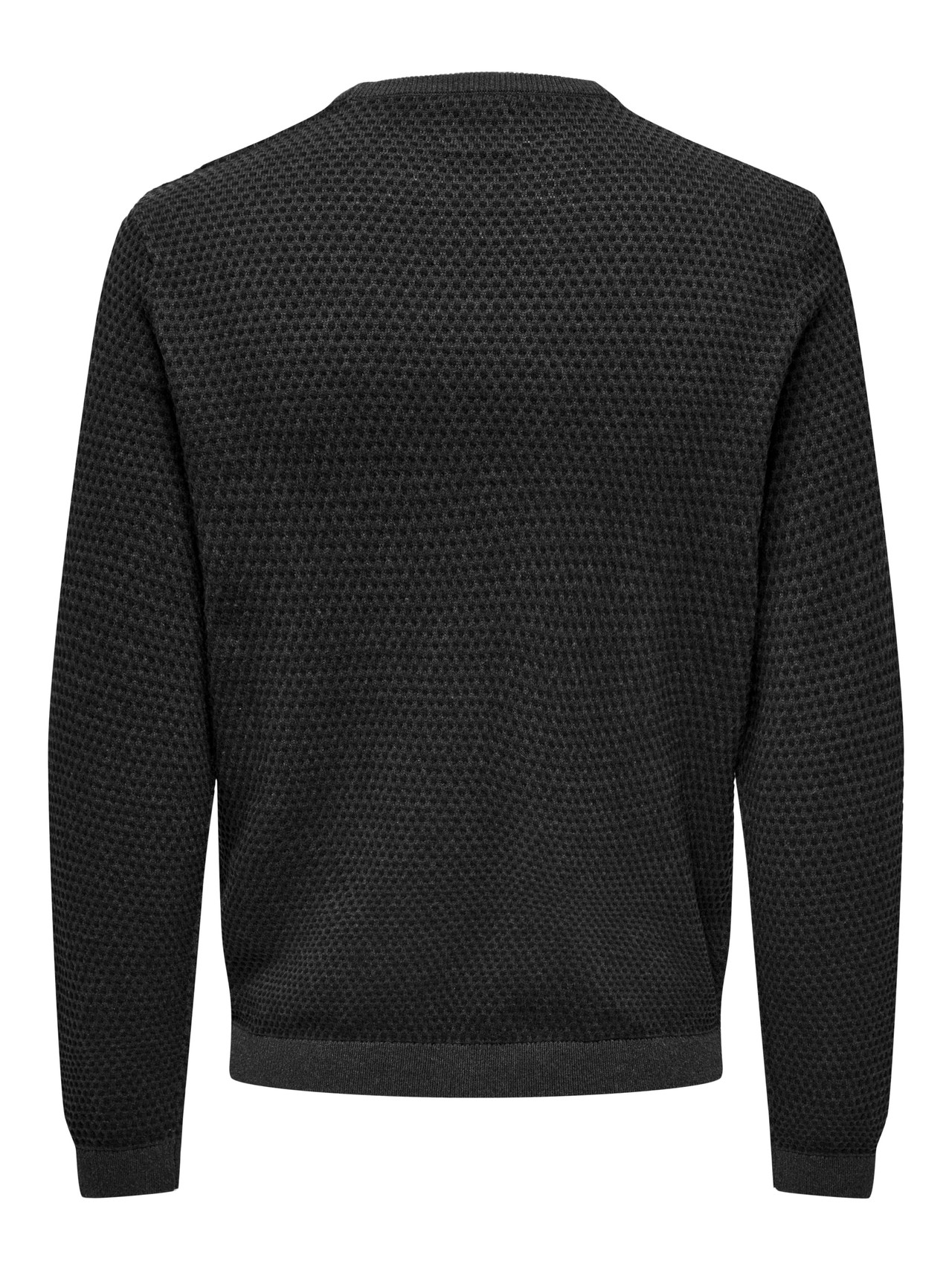 ONLY & SONS Kinnine kaelus Pullover -Dark Grey Melange - 22027602