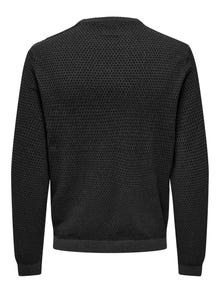 ONLY & SONS Kinnine kaelus Pullover -Dark Grey Melange - 22027602