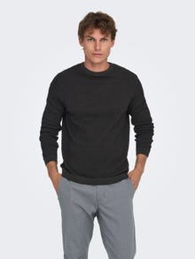 ONLY & SONS Kinnine kaelus Pullover -Dark Grey Melange - 22027602