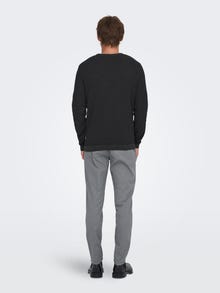 ONLY & SONS Kinnine kaelus Pullover -Dark Grey Melange - 22027602