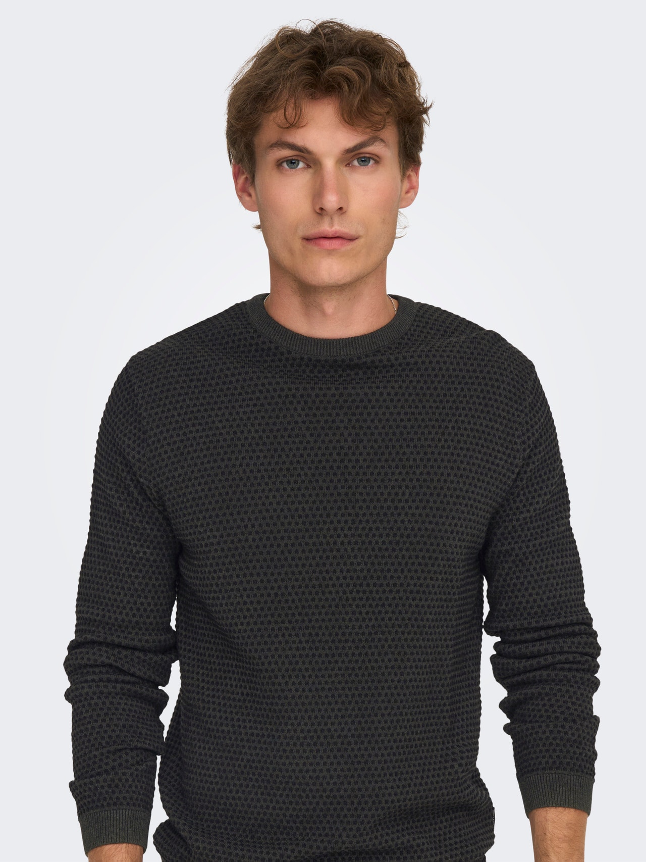 ONLY & SONS Kinnine kaelus Pullover -Dark Grey Melange - 22027602