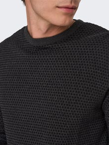 ONLY & SONS Kinnine kaelus Pullover -Dark Grey Melange - 22027602