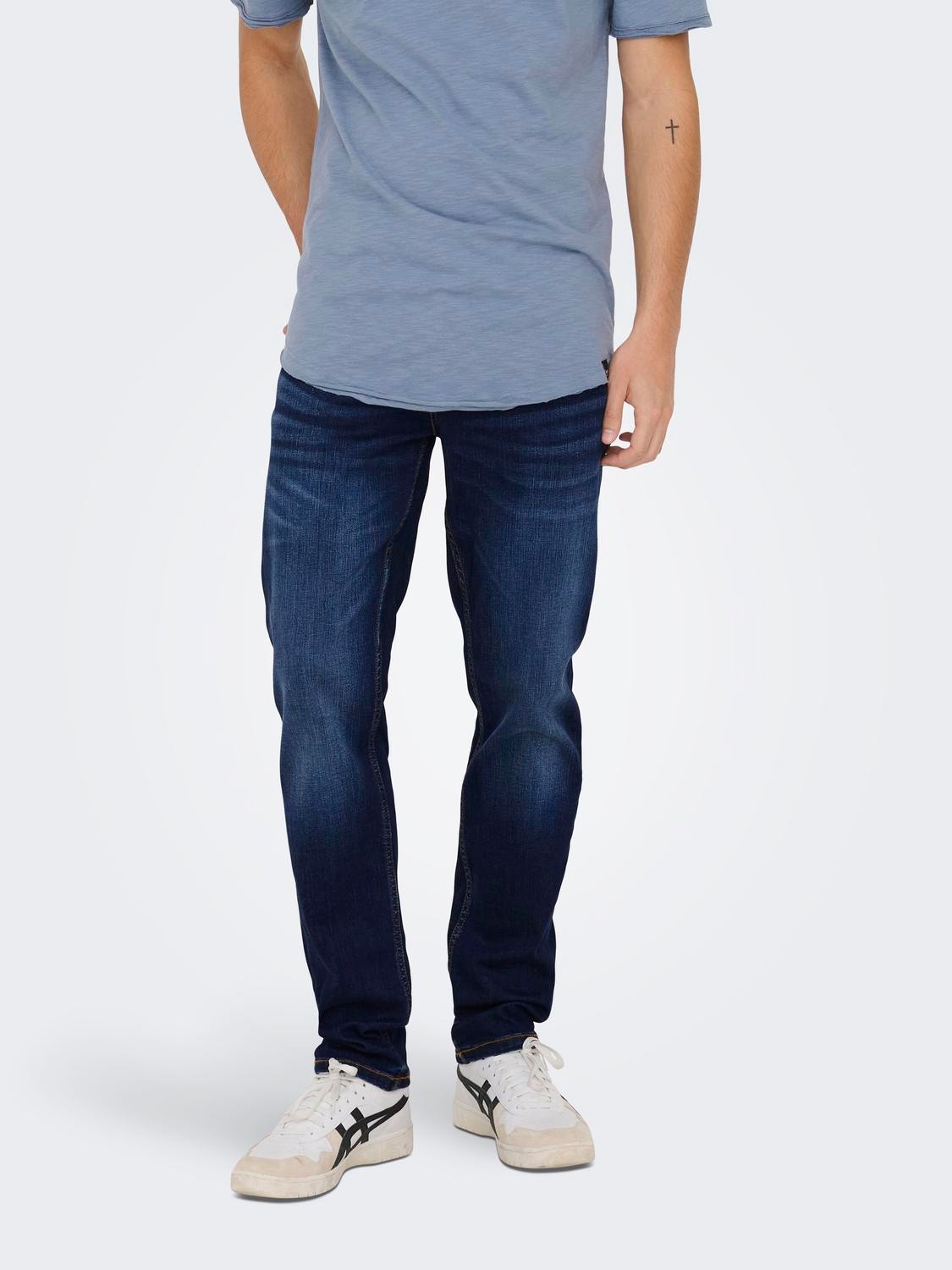 ONLY & SONS ONSWeft Regular Jeans -Dark Blue Denim - 22027641