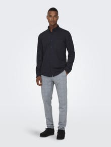 ONLY & SONS Chemises Slim Fit Col boutonné -Dark Navy - 22027665