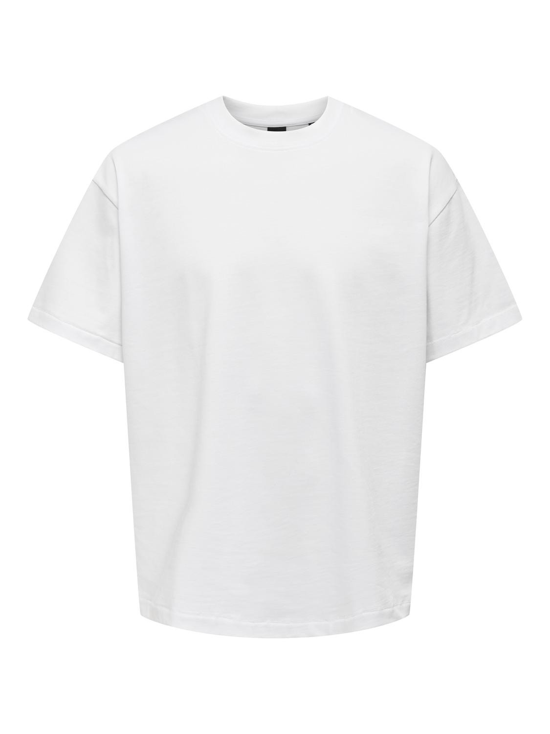 ONLY & SONS T-shirts Oversize Fit Col rond -Bright White - 22027787