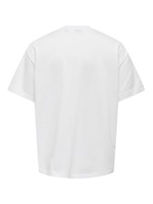 ONLY & SONS T-shirts Oversize Fit Col rond -Bright White - 22027787