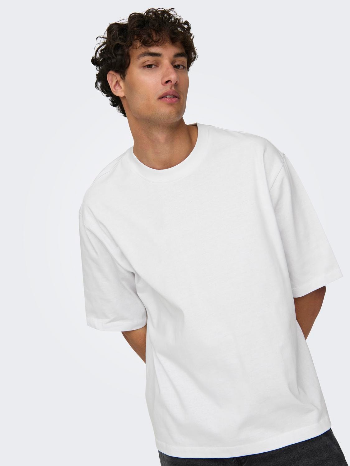 ONLY & SONS T-shirts Oversize Fit Col rond -Bright White - 22027787