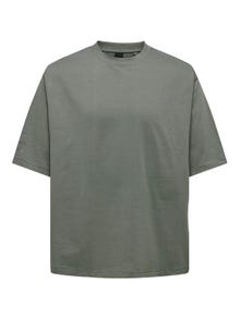 ONLY & SONS T-shirts Oversize Fit Col rond -Castor Gray - 22027787