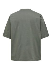 ONLY & SONS T-shirts Oversize Fit Col rond -Castor Gray - 22027787